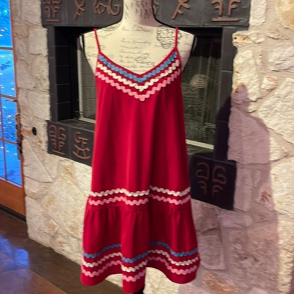 VICI Red Lined Slip Dress, Size Small
